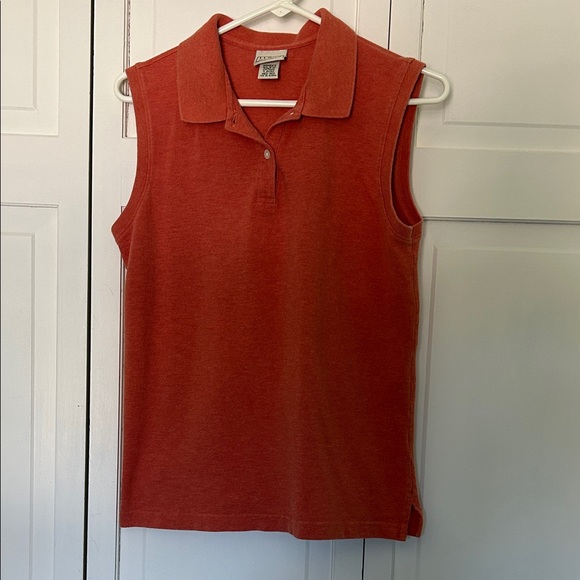 L.L. Bean Tops - L.L. Bean Women's Coral/Peach Sleeveless Polo Tee